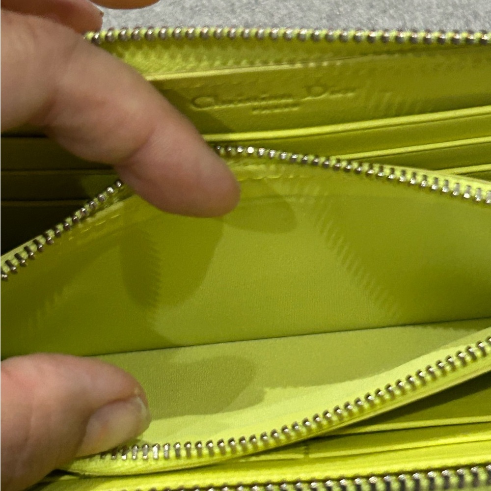 Christian Dior Patent Leather Bright Yellow Wallet VGUC - Picture 7 of 11